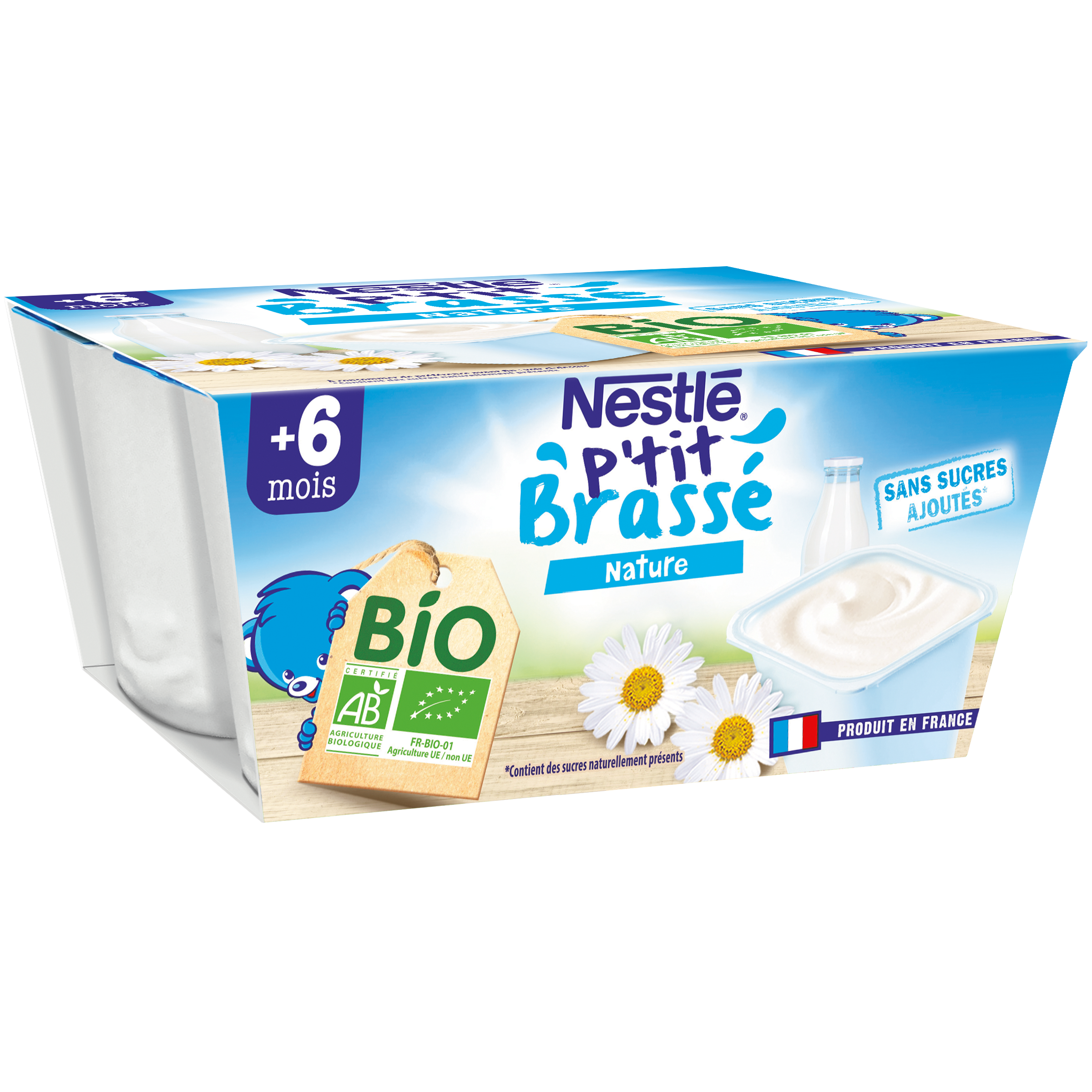 Nestle P Tit Brasse Petit Pot Dessert Lacte Nature Bio Des 6 Mois 4x90g Pas Cher A Prix Auchan