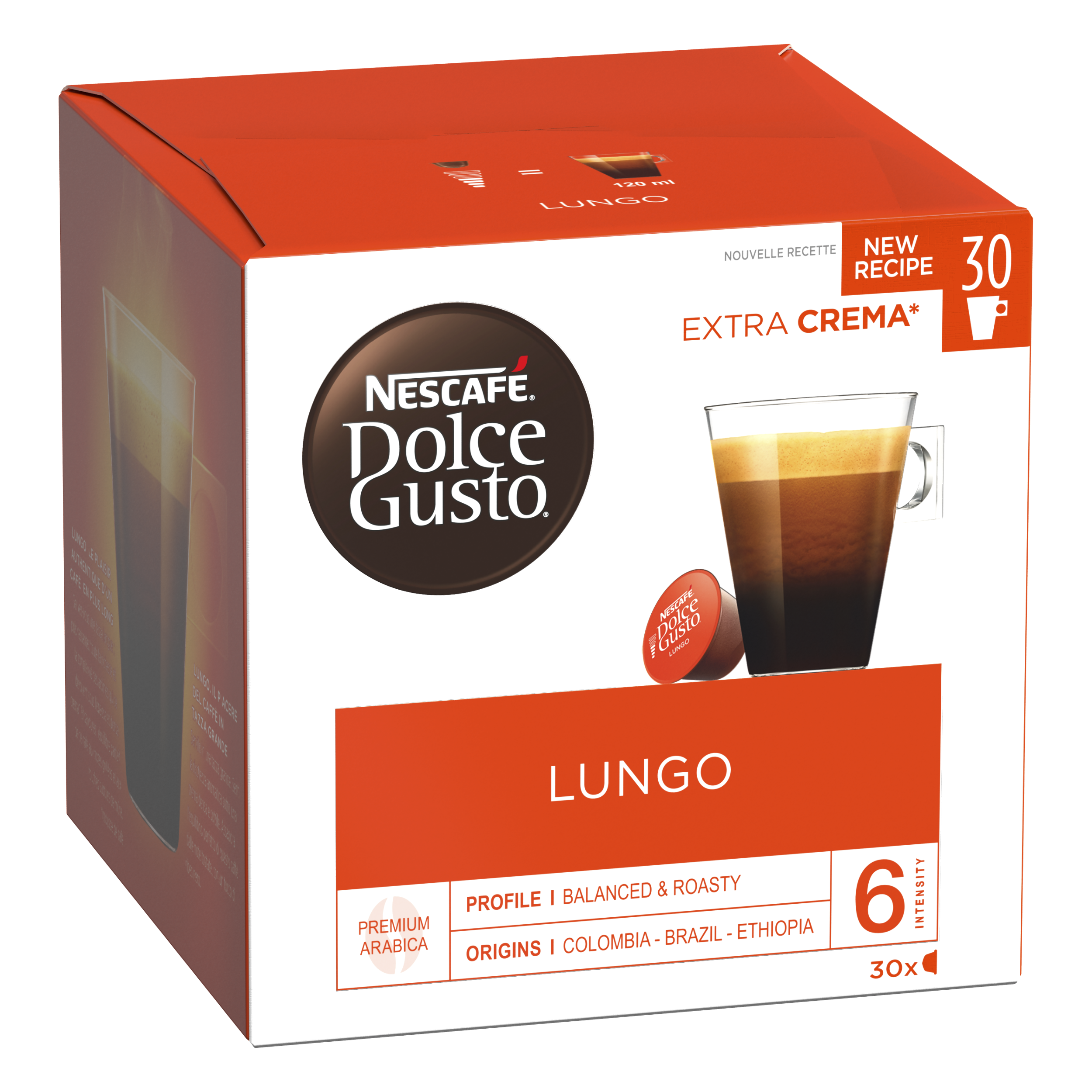 Capsules de café Nescafé Dolce Gusto Lungo N° 6 - Boîte de 16 sur