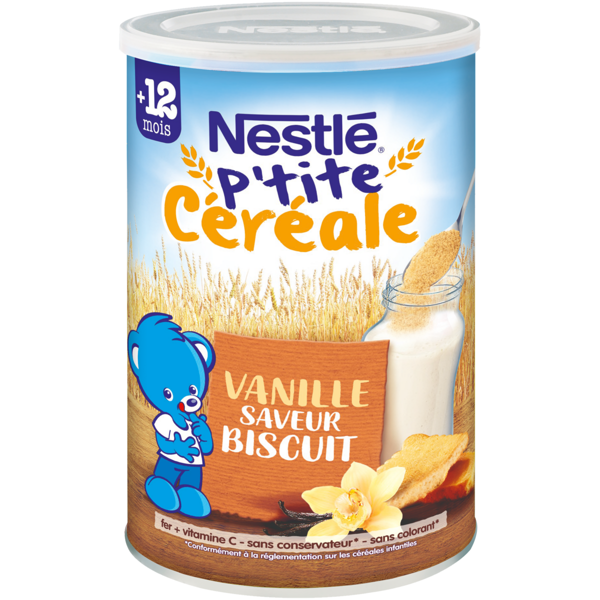 NESTLE P'tite céréale vanille saveur biscuit en poudre dès 12 mois 400g