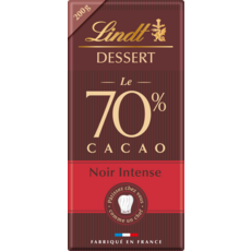 LINDT Dessert tablette de chocolat noir intense 70% cacao 200g