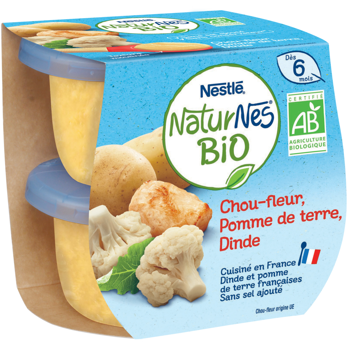 Nestle Naturnes Bol Chou Fleur Pomme De Terre Dinde Bio Des 6 Mois 2x190g Pas Cher A Prix Auchan