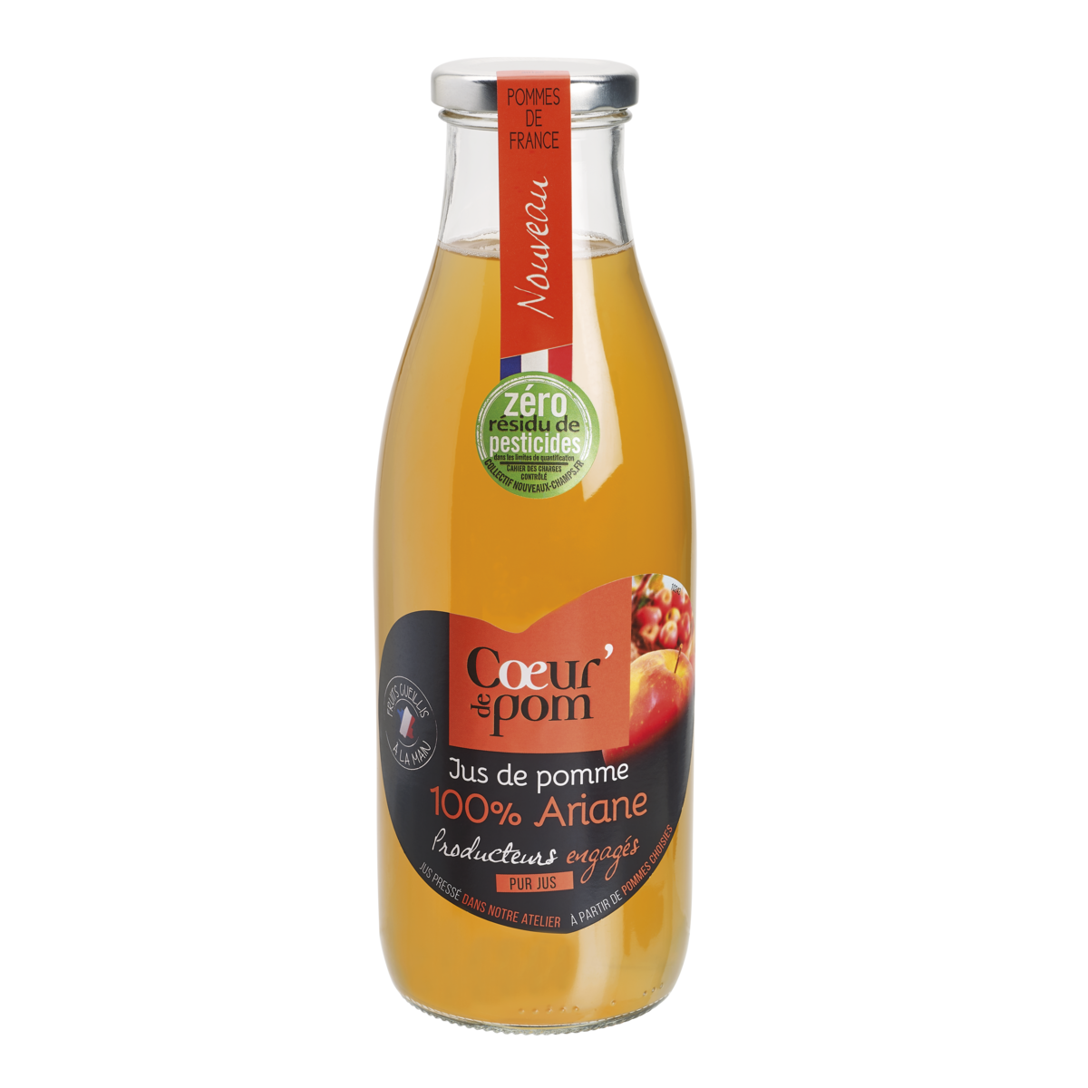 COEUR DE POM Pur Jus De Pommes Ariane Bouteille Verre Cl Pas Cher Auchan Fr