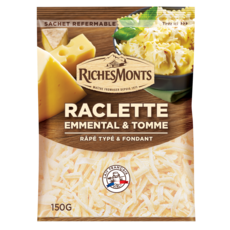 RICHESMONTS Mélange de 3 fromage râpées raclette tomme et emmental 150g