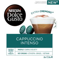 DOLCE GUSTO Cappuccino intense en dosette compatible Dolce Gusto 16  capsules 192g pas cher 