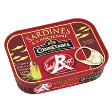 CONNETABLE Sardines label Rouge à l'ancienne à l'huile d'olive vierge extra 135g
