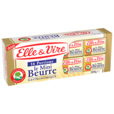 ELLE & VIRE Mini-beurre doux gastronomique 16 portions 200g