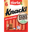 HERTA Saucisses knacki sans nitrite 6 pièces 210g