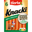HERTA Knacki 100% poulet sans nitrite 6 pièces 210g