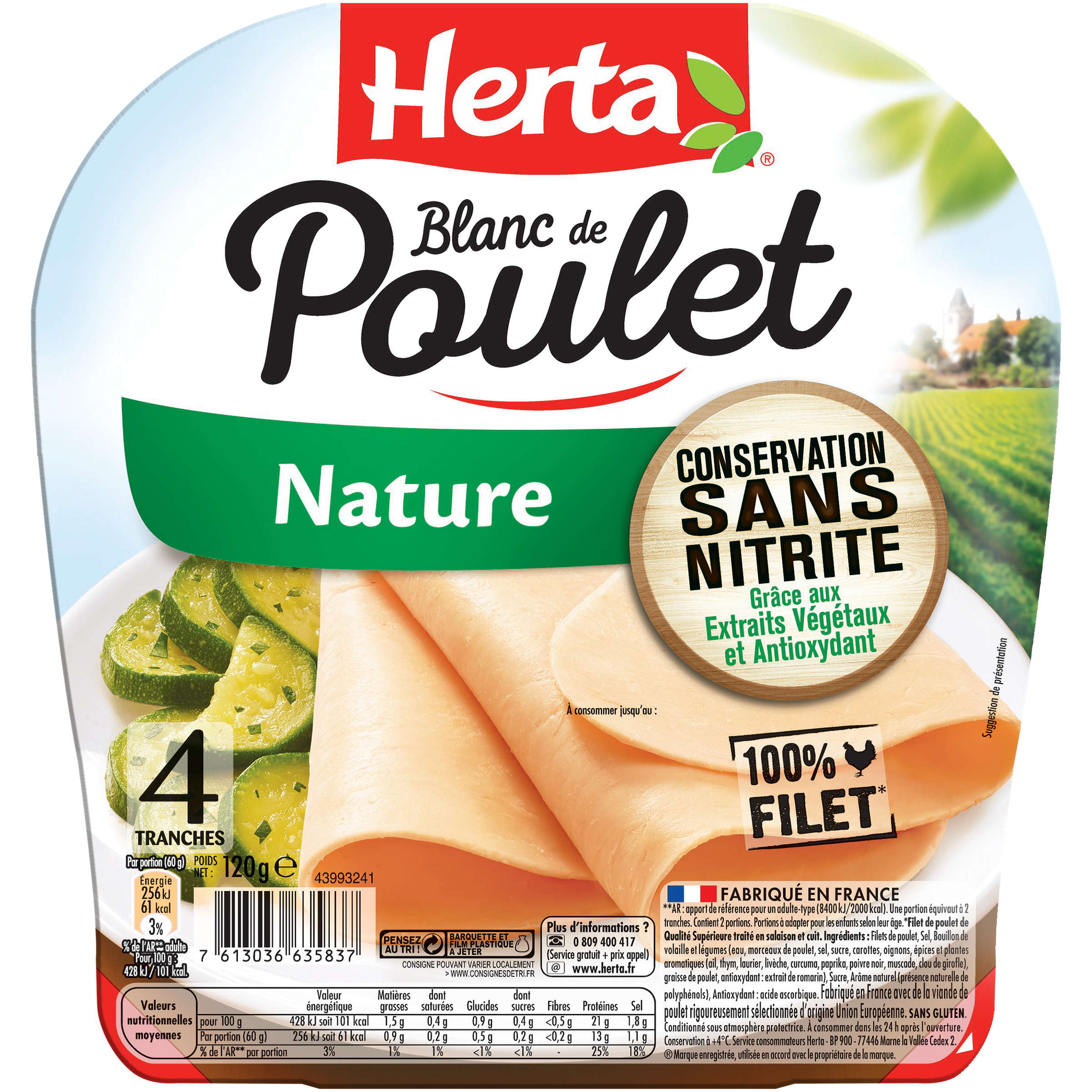 Blanc Poulet Sans Nitrite 2 Tranches (65gr)