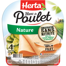 HERTA Blanc de Poulet nature sans nitrite 4 tranches 120g