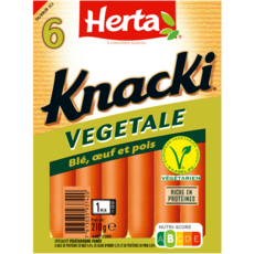 HERTA Knacki végétale blé œuf et pois 6 pièces 210g