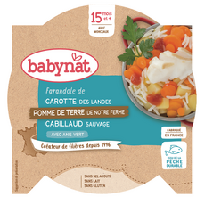 BABYBIO Assiette carotte pomme de terre cabillaud bio dès 15 mois 260g