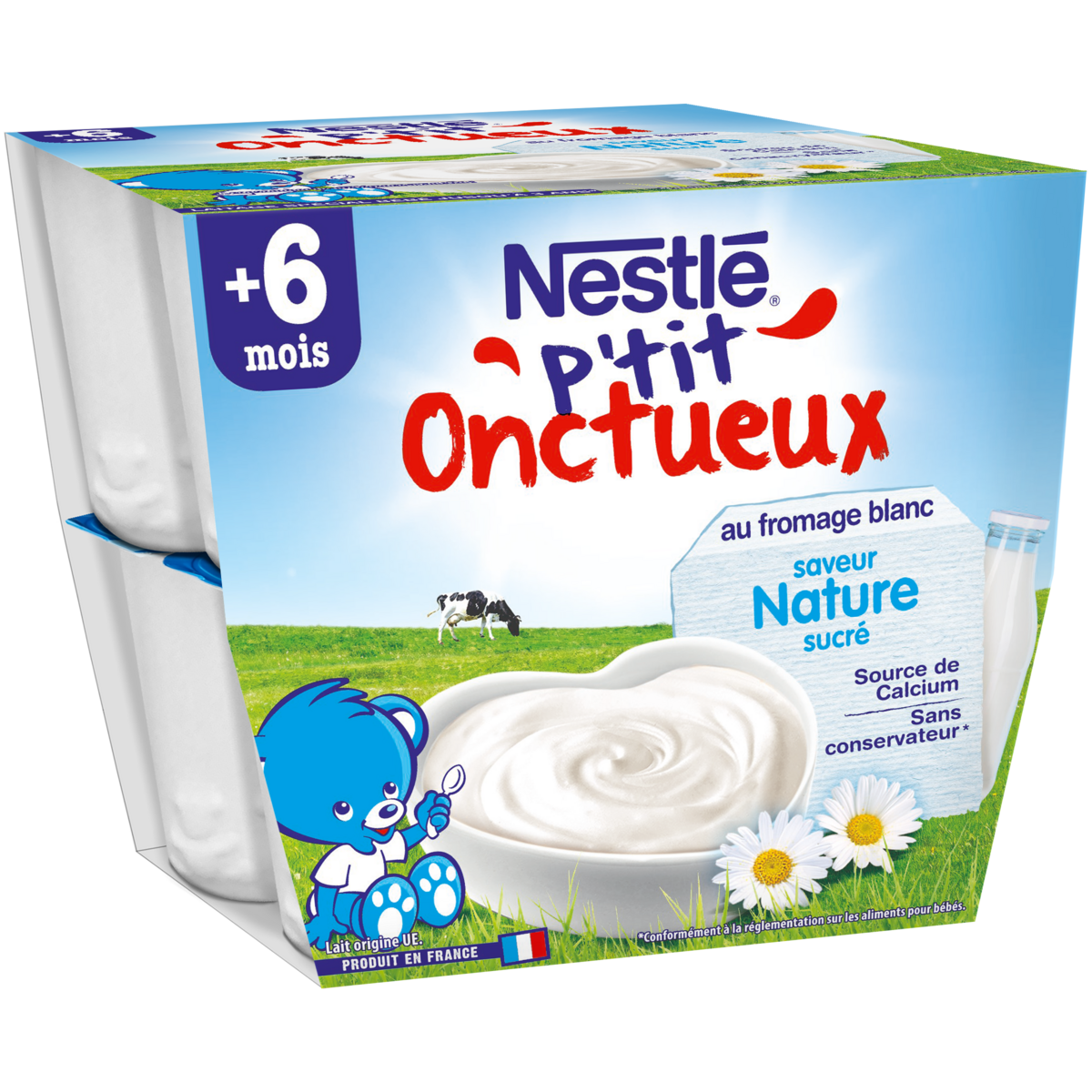 Nestle P Tit Onctueux Pot Dessert Au Fromage Blanc Nature Des 6 Mois 8x100g Pas Cher A Prix Auchan