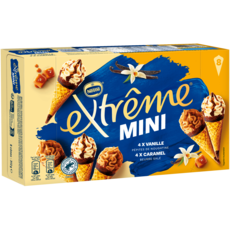 EXTREME Mini-cônes glacés vanille et caramel 8 pièces 313g
