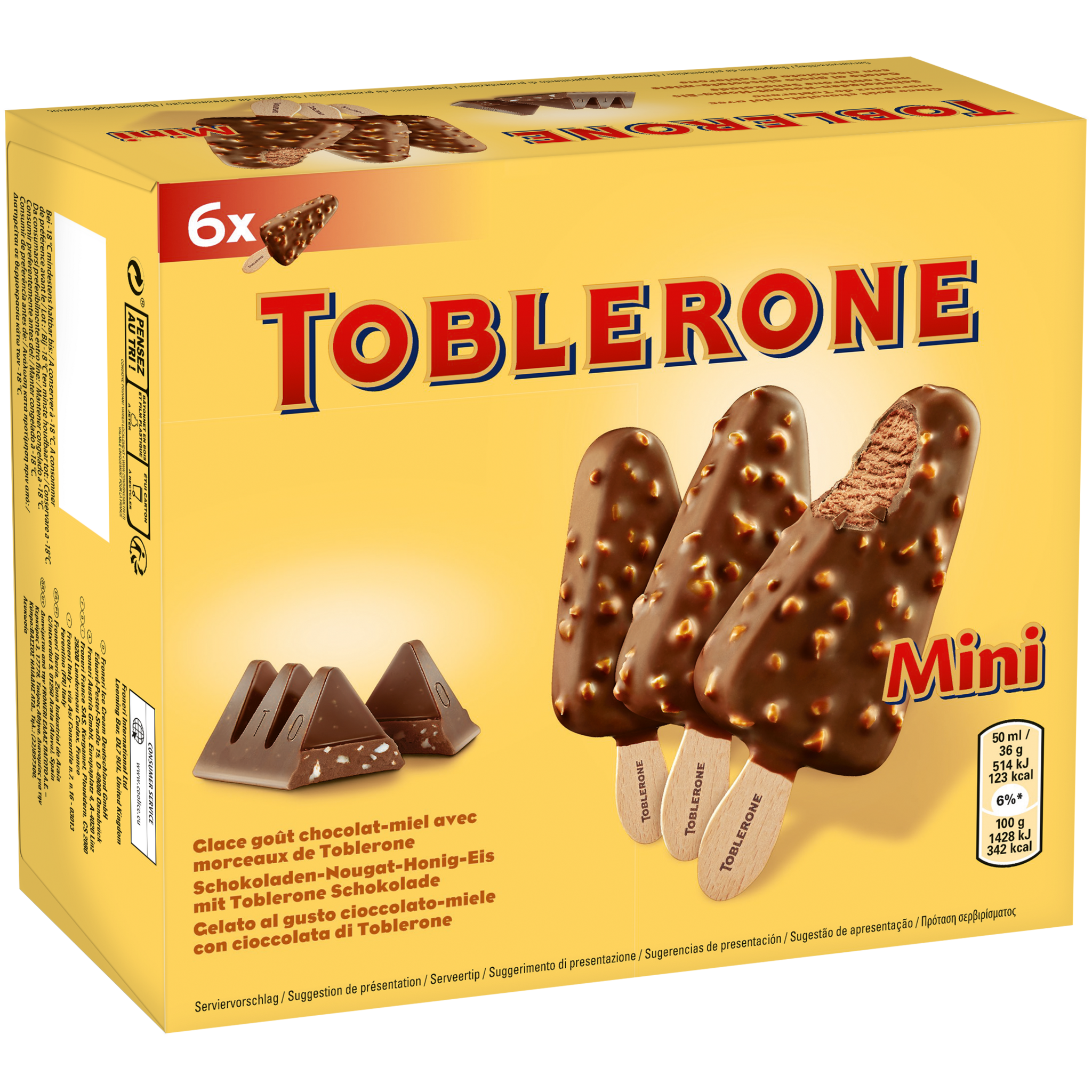 Achat Toblerone Tiny · Bâtons de chocolat · Assortiment au lait, blanc, noir,  avec nougat au miel et aux amandes • Migros