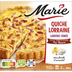 MARIE Quiche Lorraine aux lardons fumés crème fraîche et emmental 2 portions 400g
