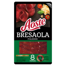 AOSTE Bresaola viande de bœuf séchée Italienne 8 tranches 80g