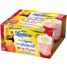 LA LAITIERE Liégeois au yaourt sur lit de fraises 4x100g