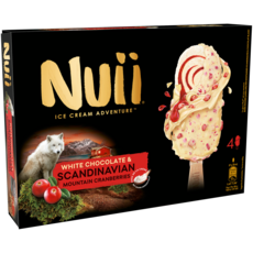 NUII Bâtonnet glacé vanille et cranberries 4 pièces 268g