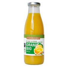 ETHIQUABLE Pur jus d'orange du Brésil bio bouteille 75cl