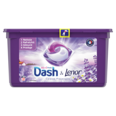 DASH Lessive capsules tout en 1 caresse provençale 33 lavages 33 capsules