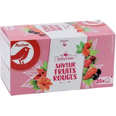 AUCHAN Infusion fruits rouges 25 sachets 38g
