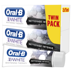 ORAL-B 3D White dentifrice au charbon 2x75ml