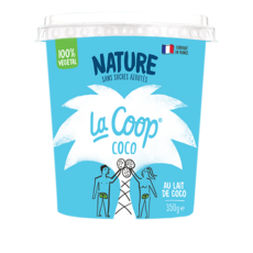 LA COOP Dessert végétal au lait de coco nature sans sucres ajoutés 350g