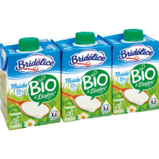 BRIDELICE Crème bio liquide légère 15%MG 3x20cl