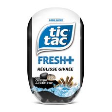TIC TAC Fresh+ goût réglisse givrée sans sucre 60 dragées 40g