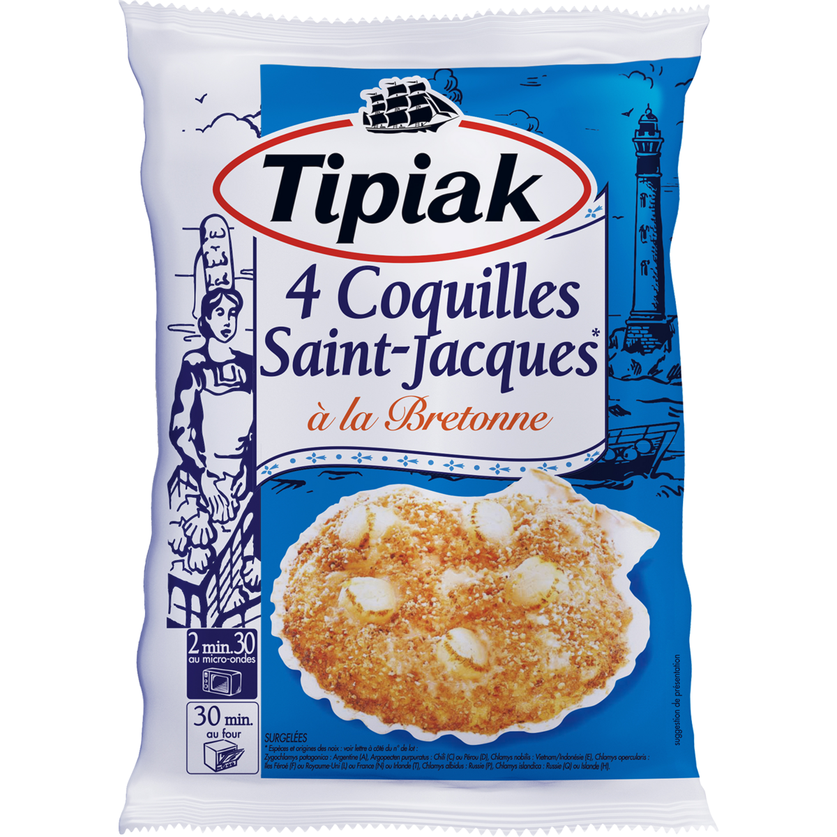 Tipiak Coquille Saint Jacques A La Bretonne 4 Pieces 360g Pas Cher A Prix Auchan