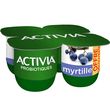 ACTIVIA Probiotiques Yaourt saveur myrtille 4x125g