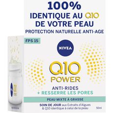 NIVEA Q10 power Crème soin de jour FPS 15 anti-rides + resserre les pores 50ml