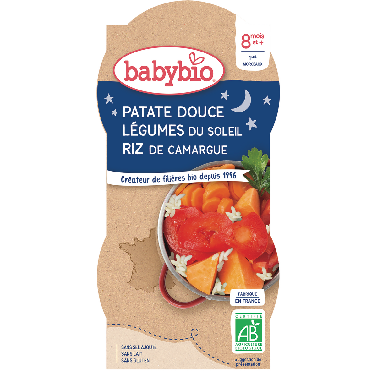 Babybio Bols Patate Douce Legumes Du Soleil Bio Des 8 Mois 2x0g Pas Cher A Prix Auchan