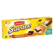 BROSSARD Savane gâteaux fourrés chocolat sachets individuels 7 gâteaux 210g