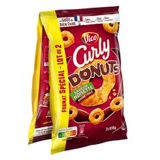CURLY Donuts noisette sucré-salé 2 paquets  2x100g