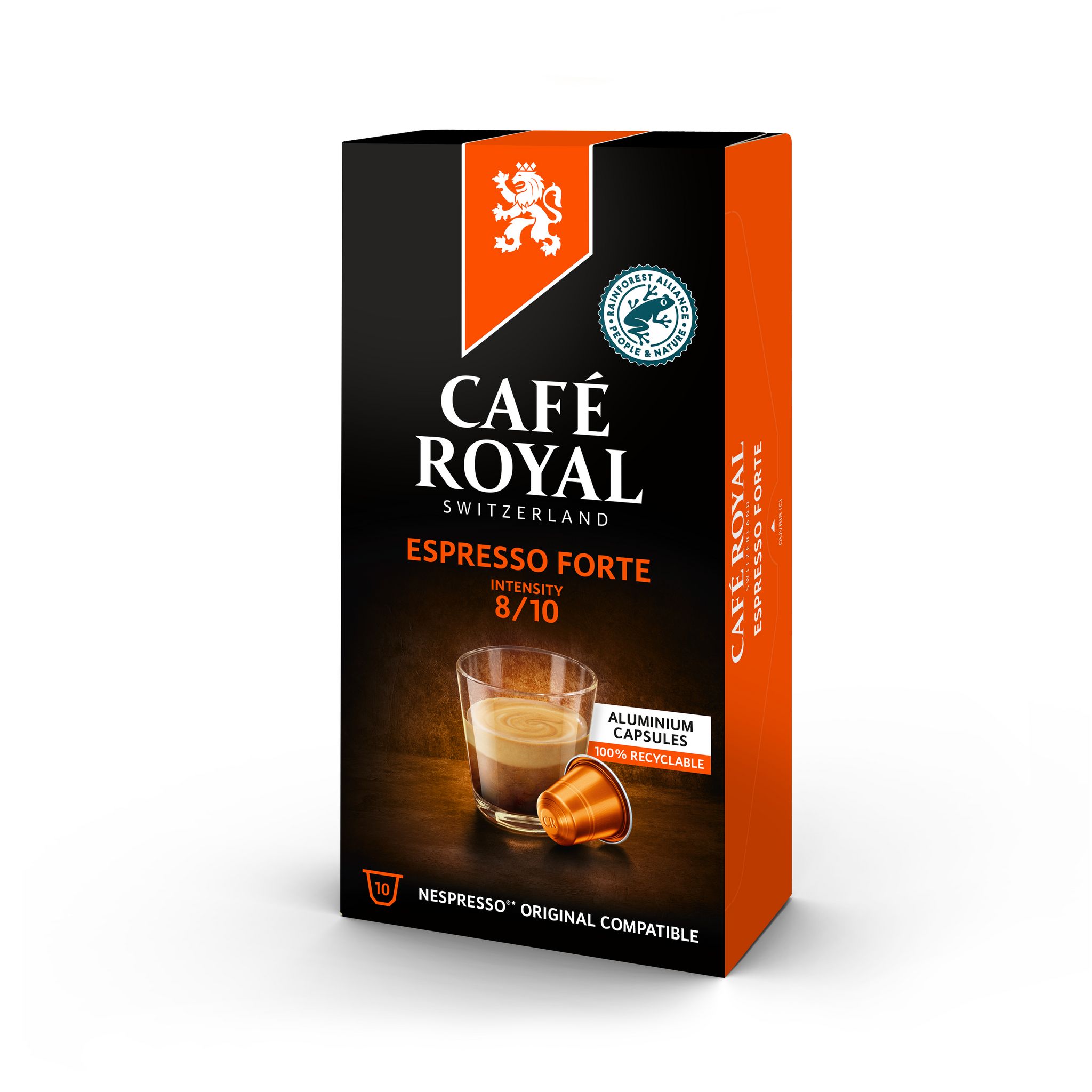 Café Royal Café Royal expresso N°8. Capsules comptatibles avec le système  Nespresso. Goût corsé avec ses arômes fruités 