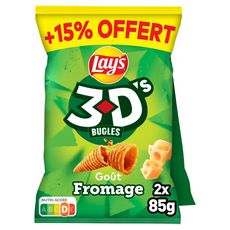 LAY'S 3D's Bugles goût fromage +15% offerts lot de 2 2x85g