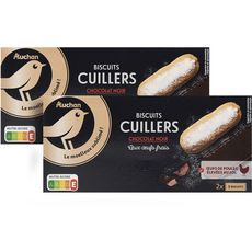 AUCHAN GOURMET Biscuits cuillers au chocolat  2x100g