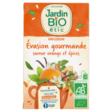 JARDIN BIO ETIC Infusion évasion gourmande orange et épices 20 sachets 28g