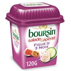 BOURSIN Salade & Apéritif Dés de fromage figue et 3 noix 120g