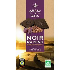 GRAIN DE SAIL Tablette de chocolat noir raisins bio 100g