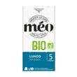 MEO Capsules de café bio lungo compatibles Nespresso 10 capsules 50g