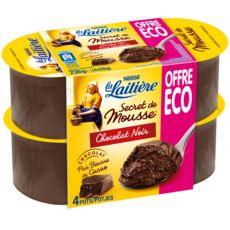 LA LAITIERE Mousse au chocolat noir 4x59g