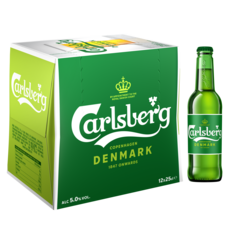 CARLSBERG Bière blonde danoise 5% bouteilles 12X25cl