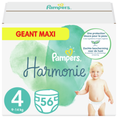 PAMPERS Couches Harmonie taille 4 (9-14kg) 56 couches 