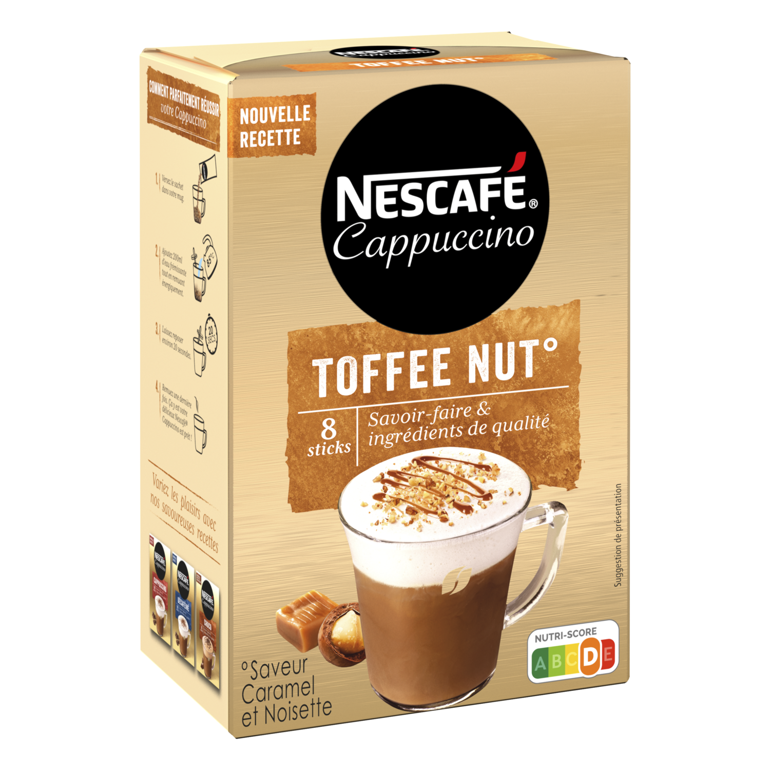 Cappuccino Noisette 136 g - 8 Sticks Contenu