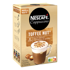 NESCAFE Café soluble en stick saveur caramel et noisette 8 sticks 156g