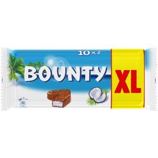 BOUNTY Barres chocolatées à la noix de coco 2x10 barres 570g