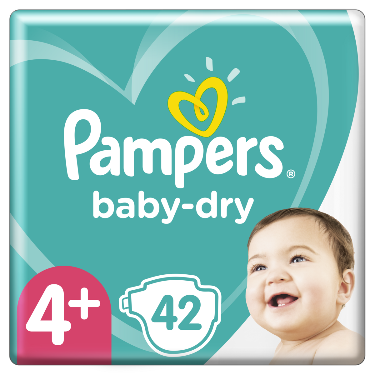 PAMPERS Baby-dry géant couches taille 4+ (10-15kg) 42 couches